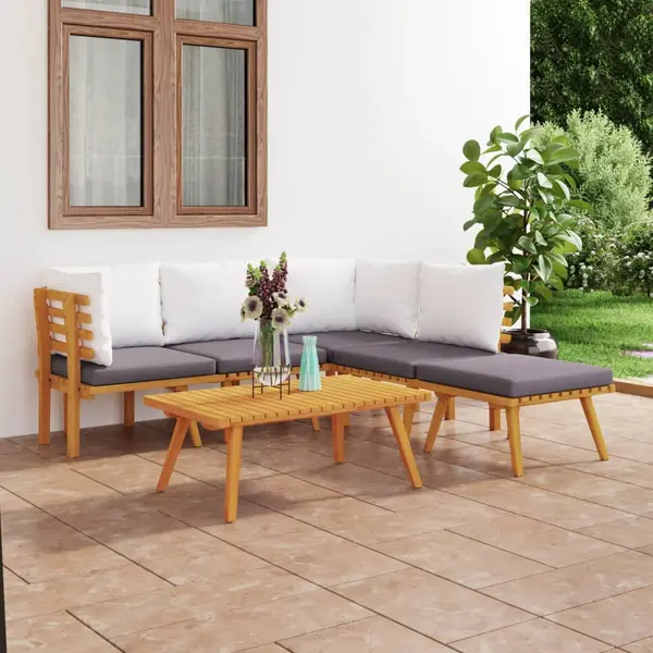 Gossi set mobilier de gradina cu perne, 6 piese, lemn masiv acacia