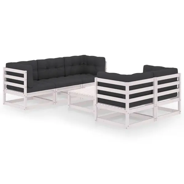 Gossi set mobilier de gradina cu perne, 6 piese, lemn masiv de pin
