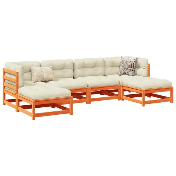 Gossi set mobilier de gradina cu perne, 6 piese, lemn masiv de pin