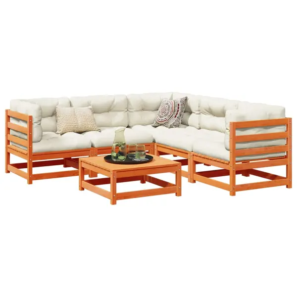Gossi set mobilier de gradina cu perne, 6 piese, lemn masiv de pin