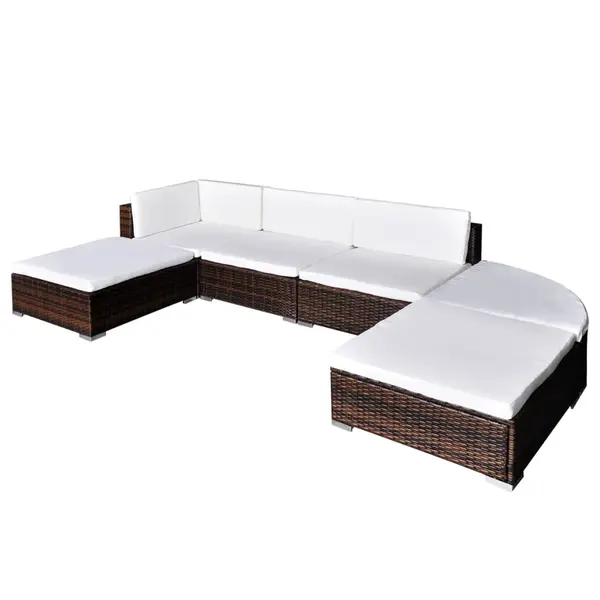Gossi set mobilier de gradina cu perne, 6 piese, maro, poliratan