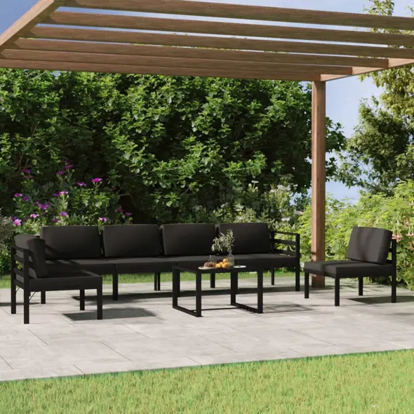 Gossi set mobilier de gradina cu perne, 7 piese, antracit, aluminiu