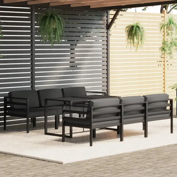 Gossi set mobilier de gradina cu perne, 7 piese, antracit, aluminiu