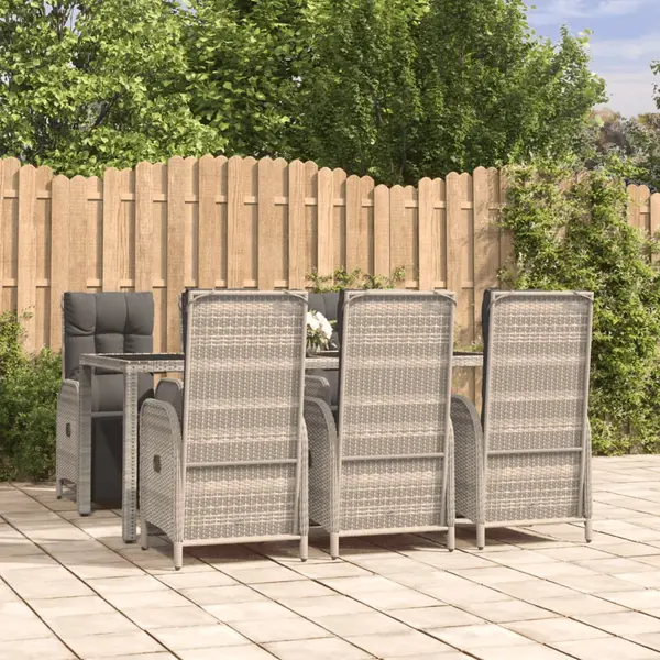 Gossi set mobilier de gradina cu perne, 7 piese, gri, poliratan
