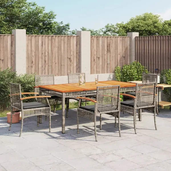 Gossi set mobilier de gradina cu perne, 7 piese, gri, poliratan