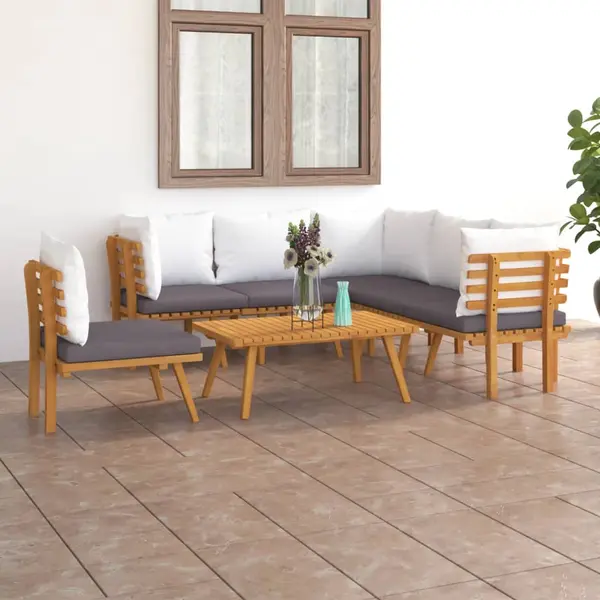 Gossi set mobilier de gradina cu perne, 7 piese, lemn masiv acacia