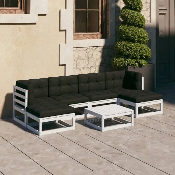 Gossi set mobilier de gradina cu perne, 7 piese, lemn masiv de pin