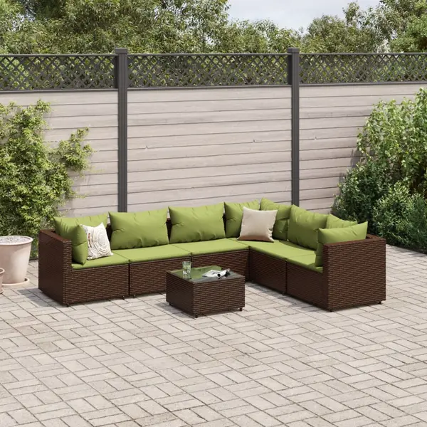 Gossi set mobilier de gradina cu perne, 7 piese, maro, poliratan