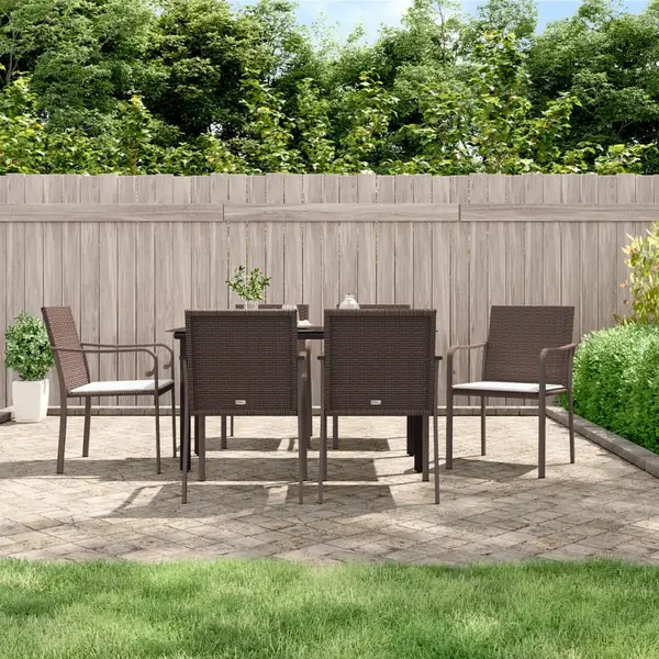 Gossi set mobilier de gradina cu perne, 7 piese, poliratan si otel