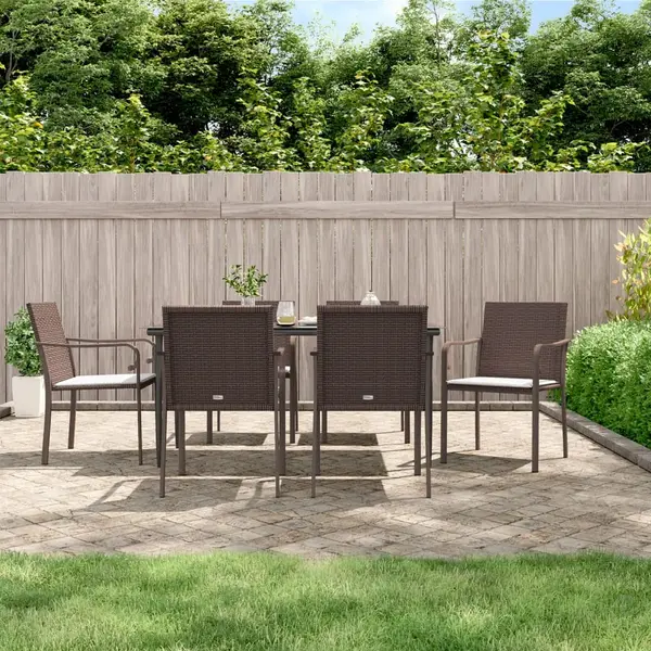 Gossi set mobilier de gradina cu perne, 7 piese, poliratan si otel