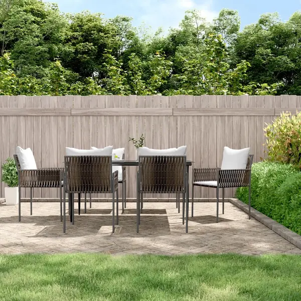 Gossi set mobilier de gradina cu perne, 7 piese, poliratan si otel