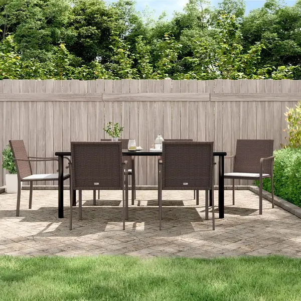 Gossi set mobilier de gradina cu perne, 7 piese, poliratan si otel