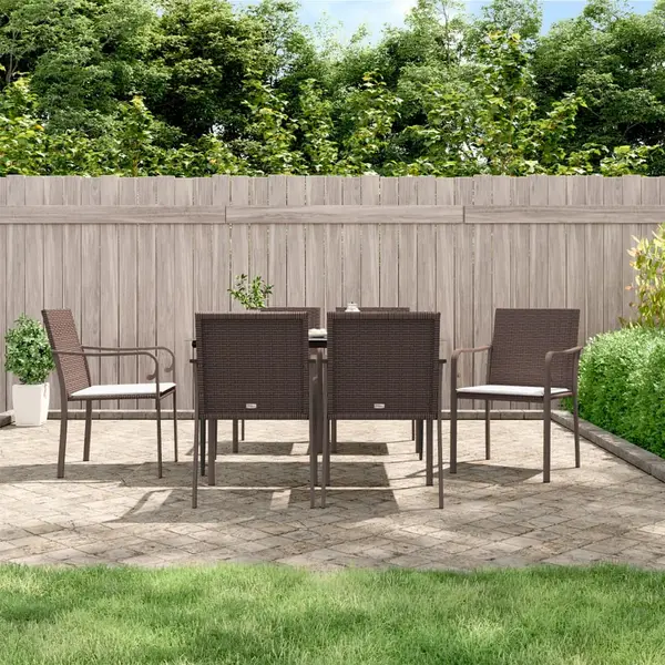 Gossi set mobilier de gradina cu perne, 7 piese, poliratan si otel