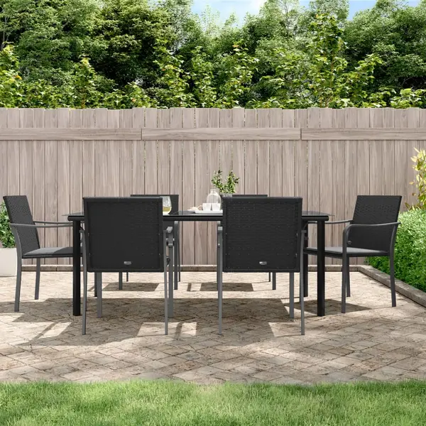 Gossi set mobilier de gradina cu perne, 7 piese, poliratan si otel