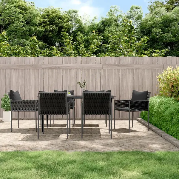 Gossi set mobilier de gradina cu perne, 7 piese, poliratan si otel