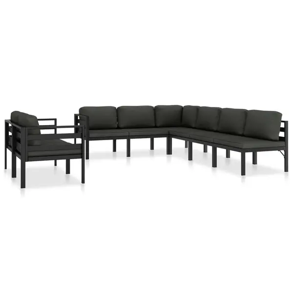 Gossi set mobilier de gradina cu perne, 8 piese, antracit, aluminiu