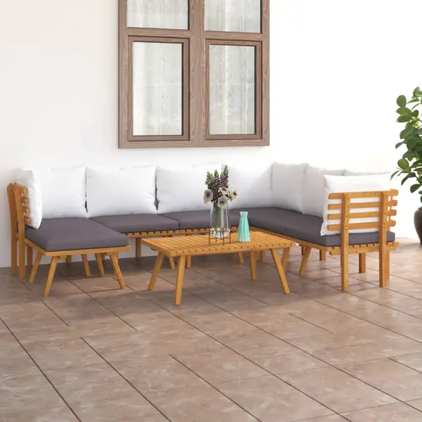 Gossi set mobilier de gradina cu perne, 8 piese, lemn masiv acacia