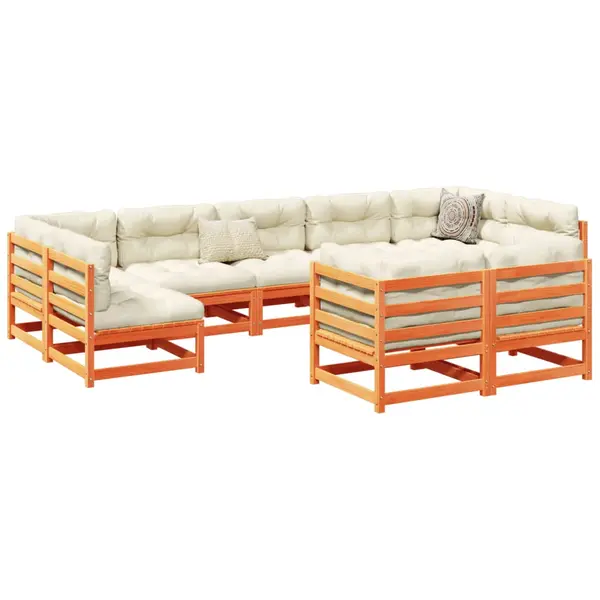 Gossi set mobilier de gradina cu perne, 9 piese, lemn masiv de pin