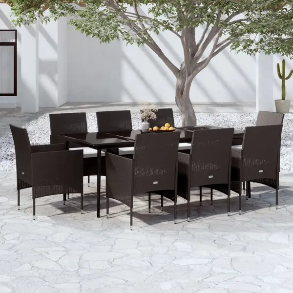 Gossi set mobilier de gradina cu perne, 9 piese, negru