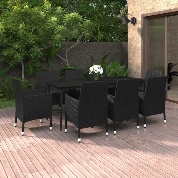 Gossi set mobilier de gradina cu perne, 9 piese, poliratan si sticla