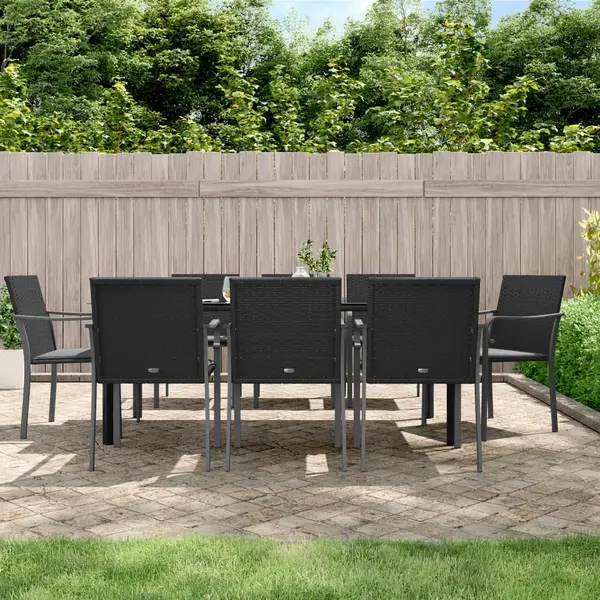 Gossi set mobilier de gradina cu perne, 9 piese, poliratan si otel