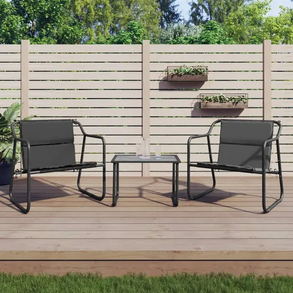 Gossi set mobilier de gradina, cu perne, antracit, 3 piese, otel