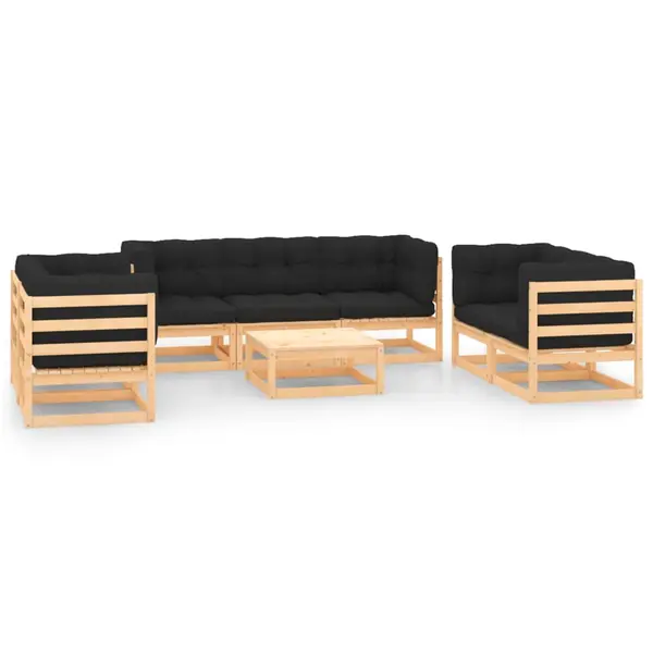 Gossi set mobilier de gradina din 8 piese, lemn masiv de pin