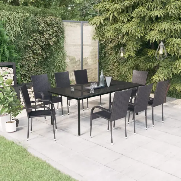 Gossi set mobilier de gradina,negru, 9 piese