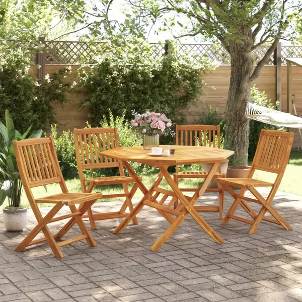Gossi set mobilier de gradina pliabil, 5 piese, lemn masiv de acacia