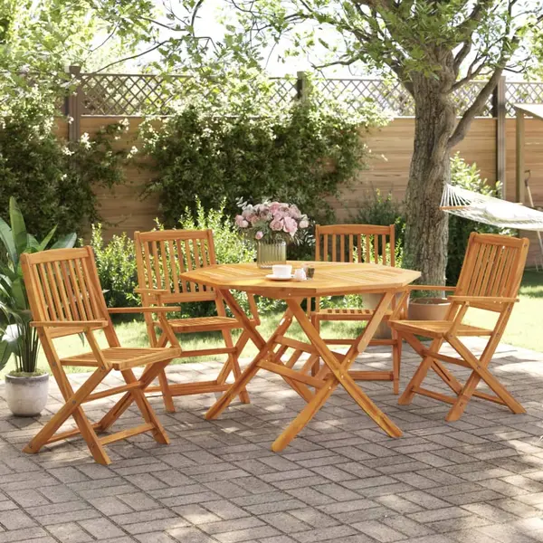 Gossi set mobilier de gradina pliabil, 5 piese, lemn masiv de acacia