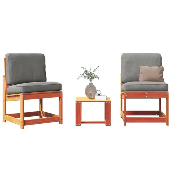 Gossi set mobilier gradina, 3 piese, maro ceruit, lemn masiv pin