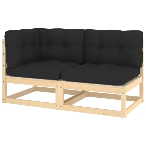Gossi set mobilier gradina cu perne, 2 piese, lemn masiv de pin
