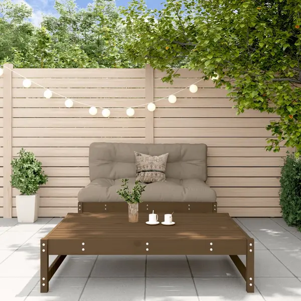 Gossi set mobilier gradina cu perne, 2 piese, maro miere lemn masiv