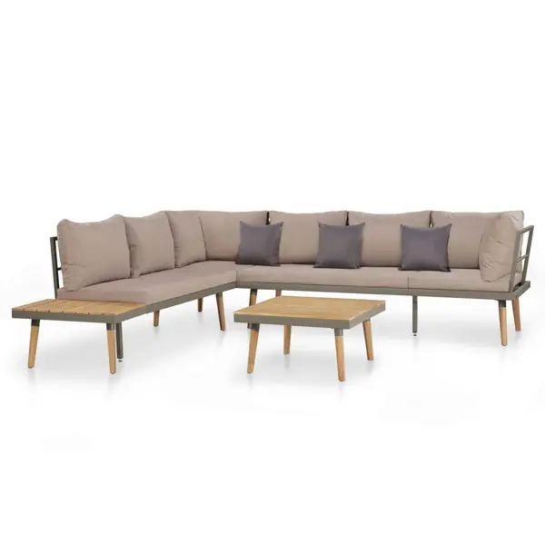 Gossi set mobilier gradina cu perne, 4 piese, maro, lemn acacia