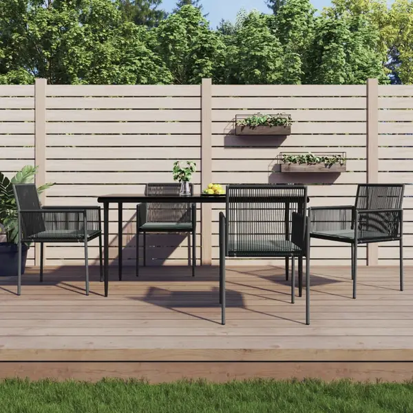 Gossi set mobilier gradina cu perne, 5 piese, negru, poliratan & otel
