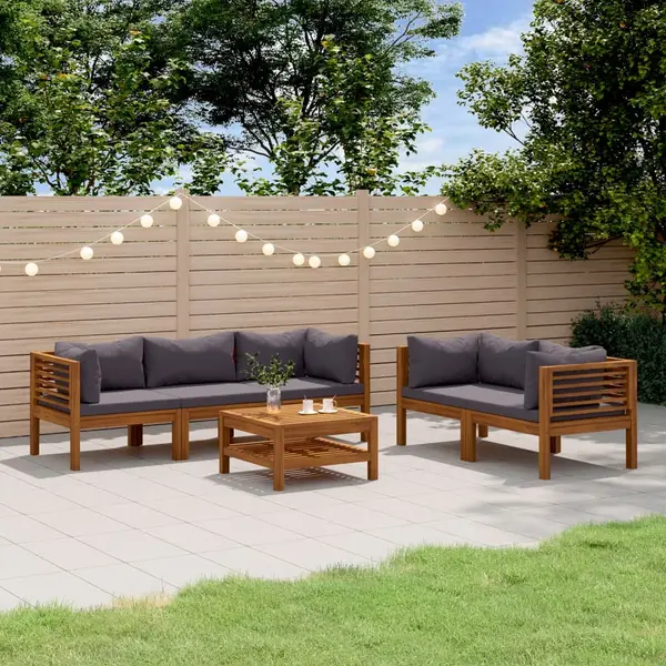 Gossi set mobilier gradina cu perne, 6 piese, lemn masiv acacia