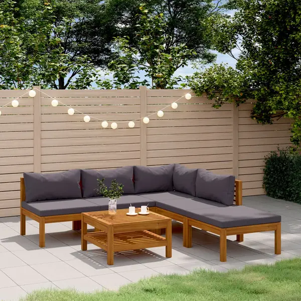 Gossi set mobilier gradina cu perne, 6 piese, lemn masiv acacia