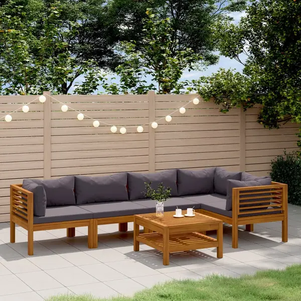 Gossi set mobilier gradina cu perne, 6 piese, lemn masiv acacia