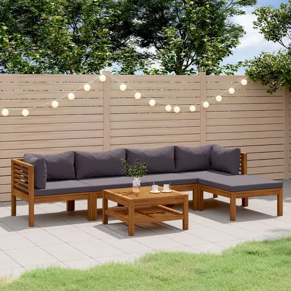 Gossi set mobilier gradina cu perne, 7 piese, lemn masiv de acacia