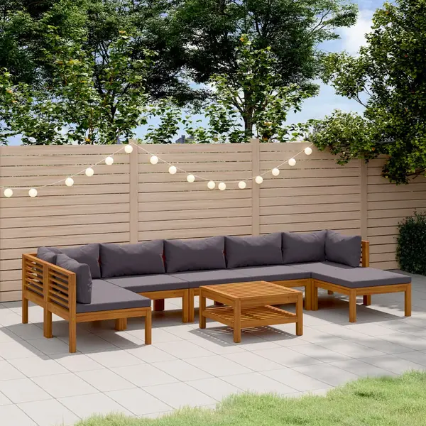 Gossi set mobilier gradina cu perne, 8 piese, lemn masiv acacia