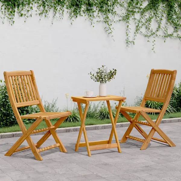 Gossi set mobilier gradina pliabil, 3 piese, lemn masiv acacia
