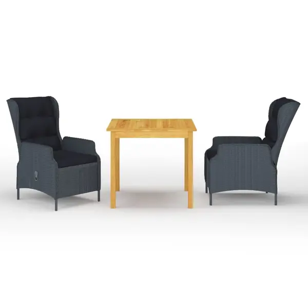 Gossi set mobilier pentru gradina, 3 piese, gri inchis