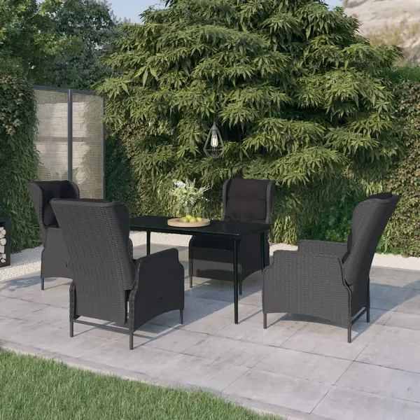 Gossi set mobilier pentru gradina, 5 piese, gri inchis
