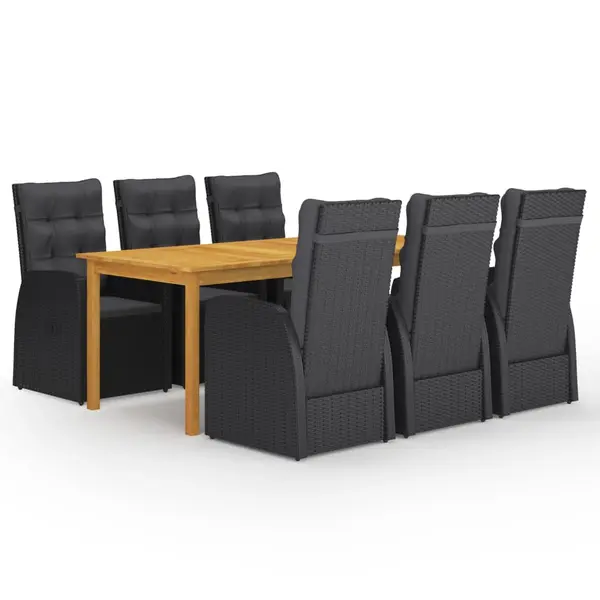 Gossi set mobilier pentru gradina, 7 piese, negru