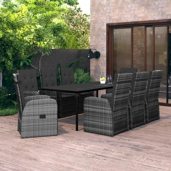 Gossi set mobilier pentru gradina, 9 piese, gri