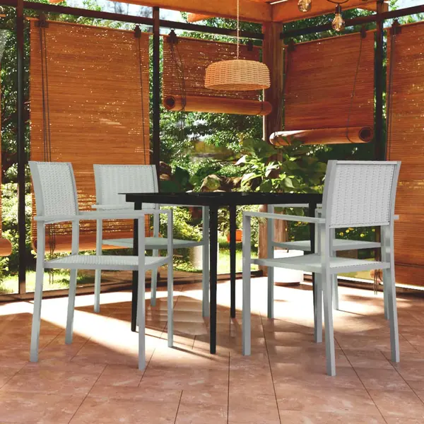 Gossi set mobilier pentru gradina, alb, 5 piese