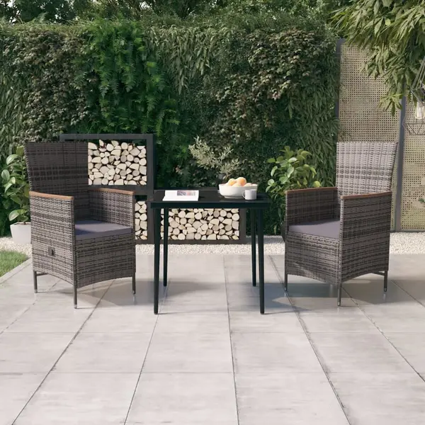 Gossi set mobilier pentru gradina, cu perne, 3 piese, gri