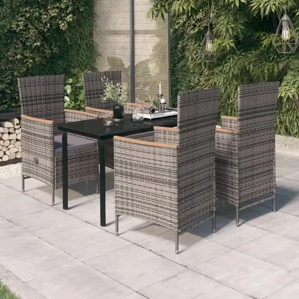 Gossi set mobilier pentru gradina, cu perne, 5 piese, gri