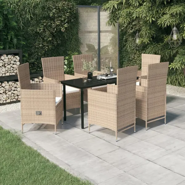 Gossi set mobilier pentru gradina, cu perne, 7 piese, bej