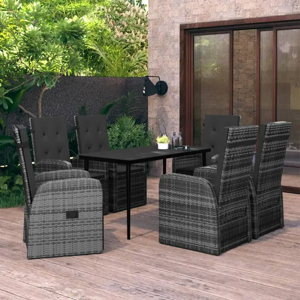 Gossi set mobilier pentru gradina, cu perne, 7 piese, gri